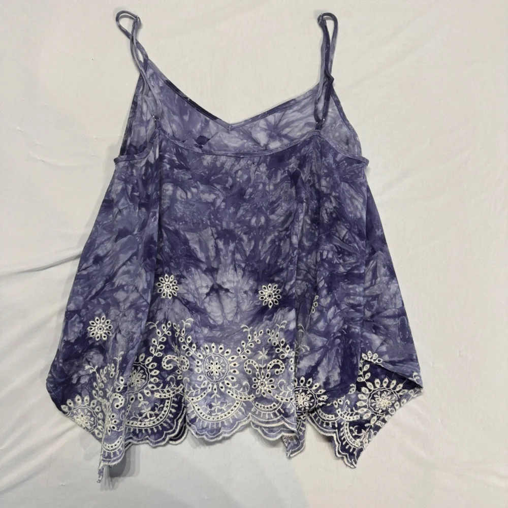Rue21 Tie-dye‎ Handkerchief Tank Top Blue & white Size XS